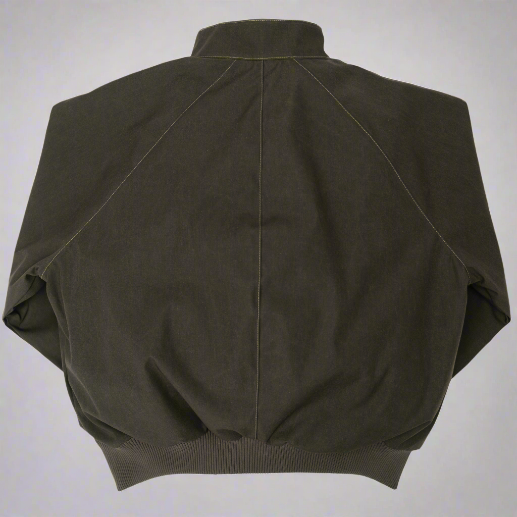 Interior lining of the olive Harrington jacket.