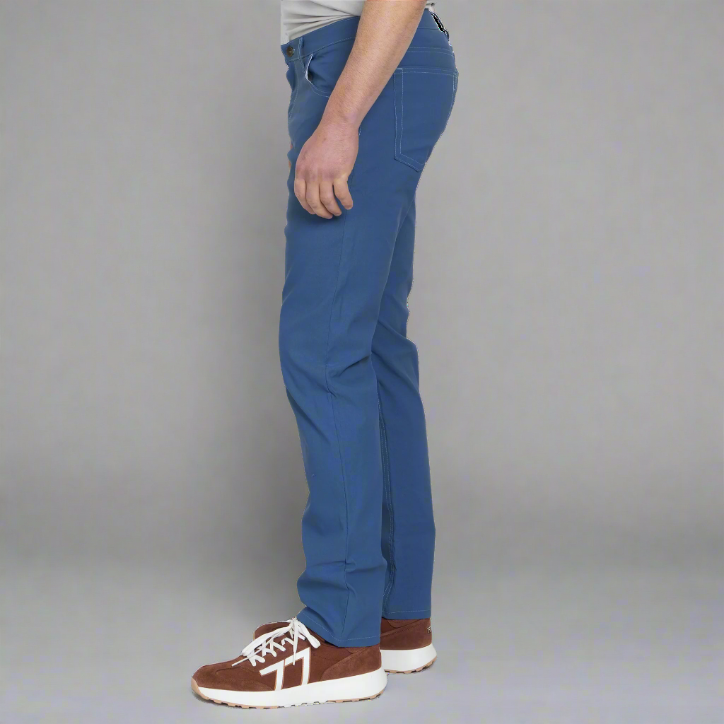Close-up of the nylon stretch woven fabric in light blue showing the smooth, tightly woven surface.