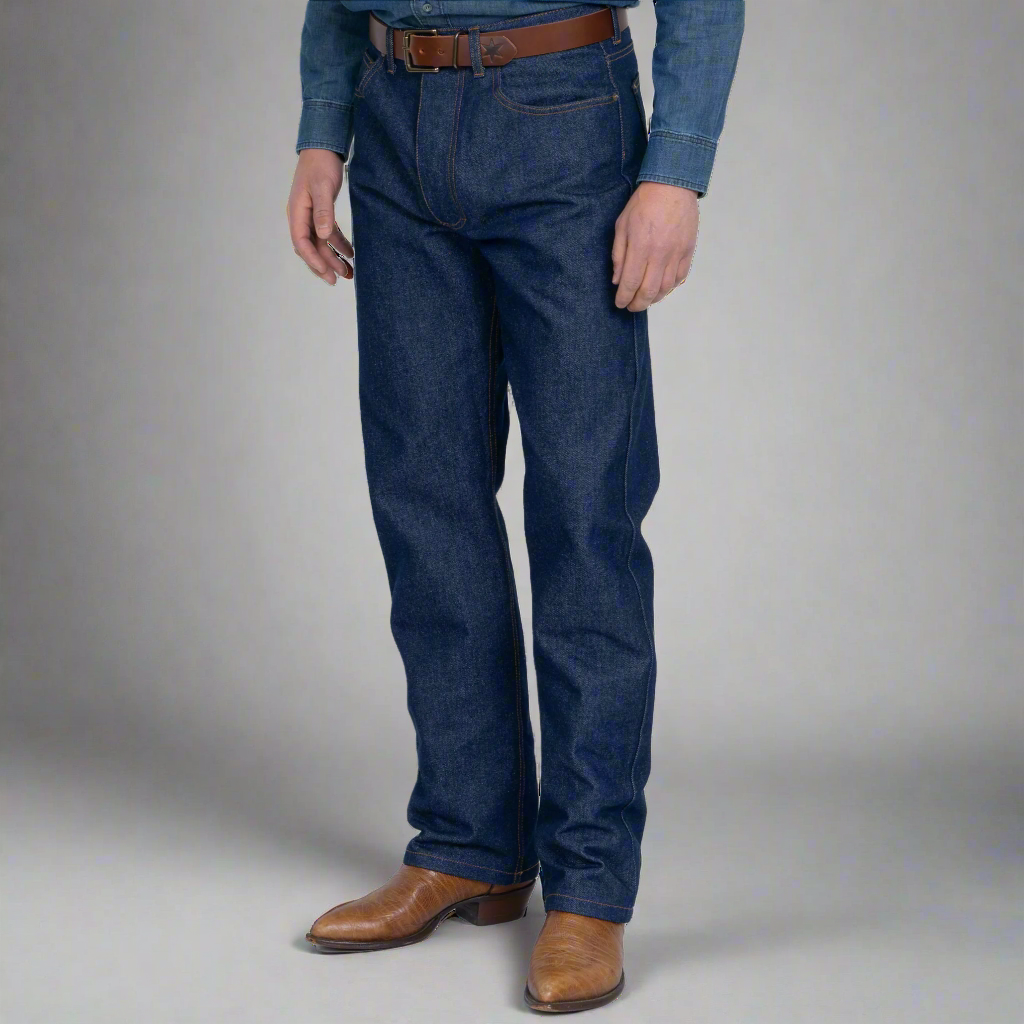 Back view of the Long Ryder Model 1 jeans showing back pockets and roomy seat.