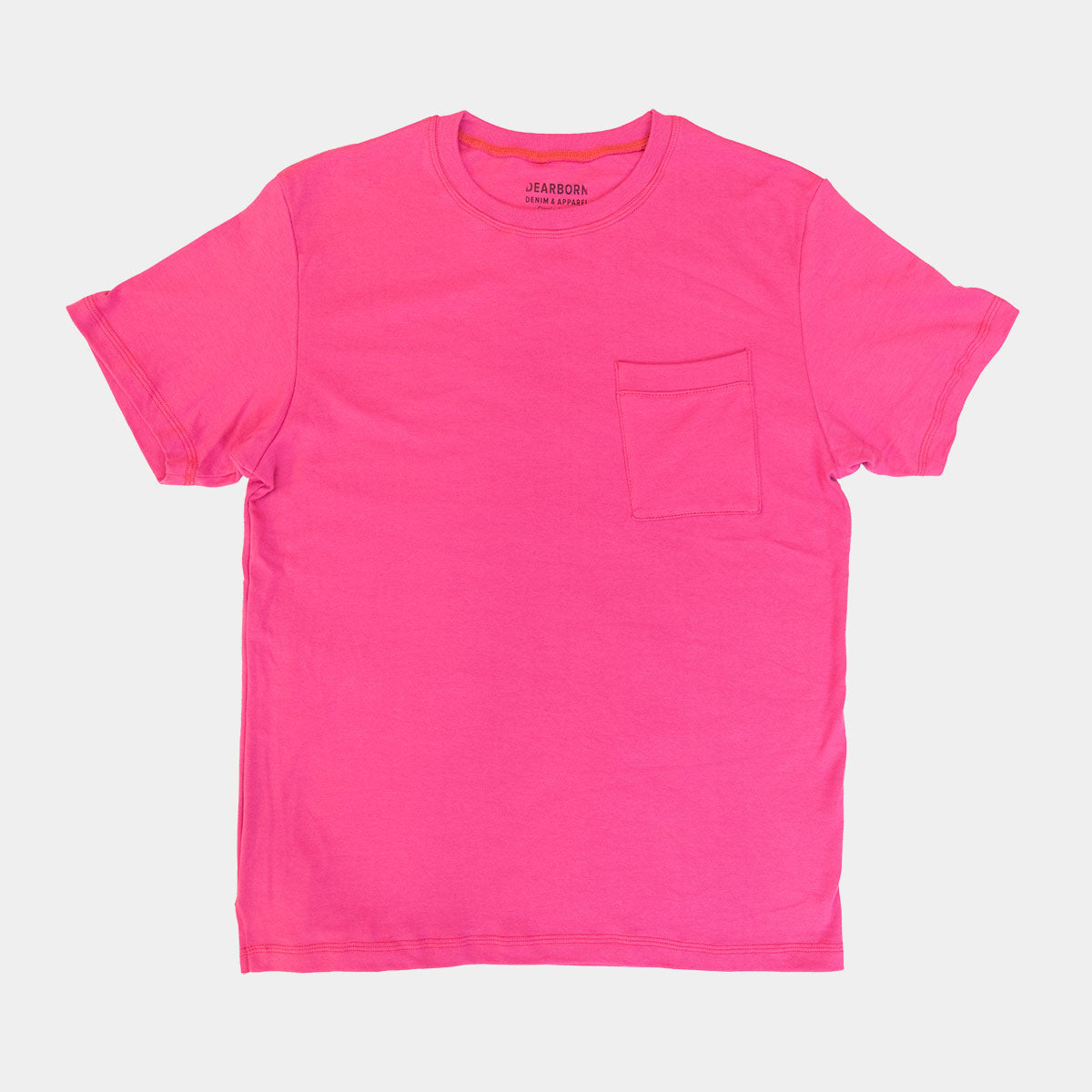 Magenta Supima cotton pocket t-shirt, front view