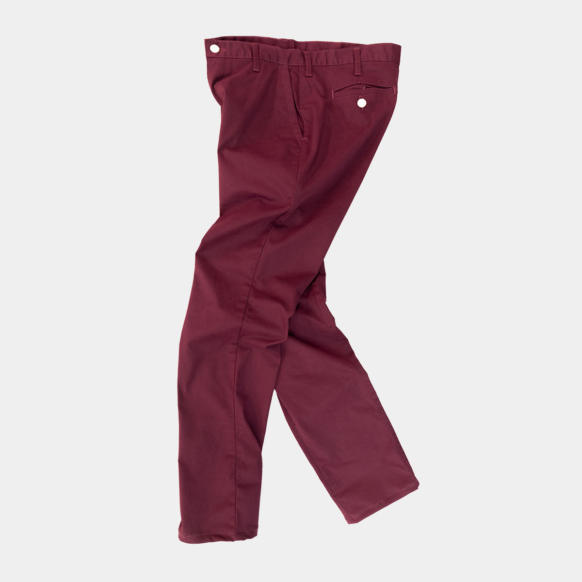 Wine stretch chino pants in a tailored fit, shown front view