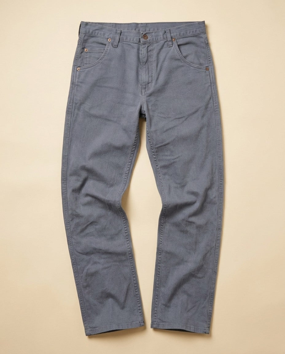 Straight 19 men's jeans in Shale wash, front view showing straight leg and 19 inch hem opening