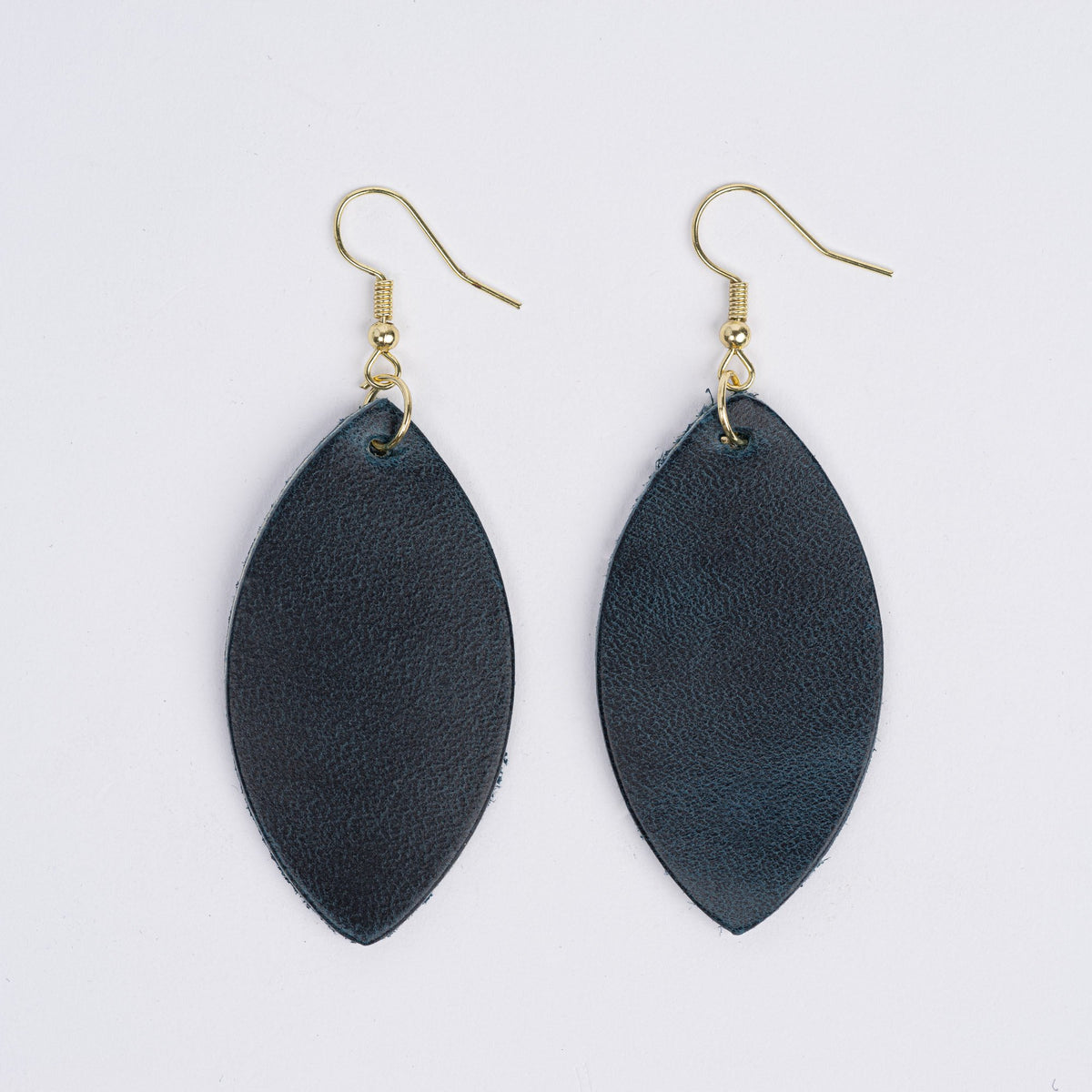 Color:Aqua Blue Horween Leather Earrings