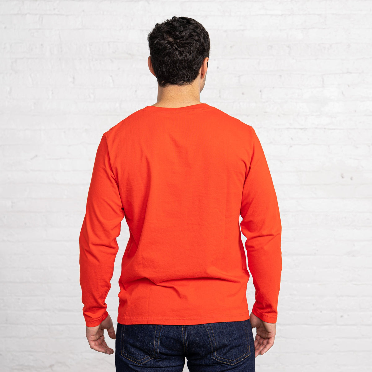 Classic Color:Bright Red Combed Cotton Henleys Mens’s Henleys