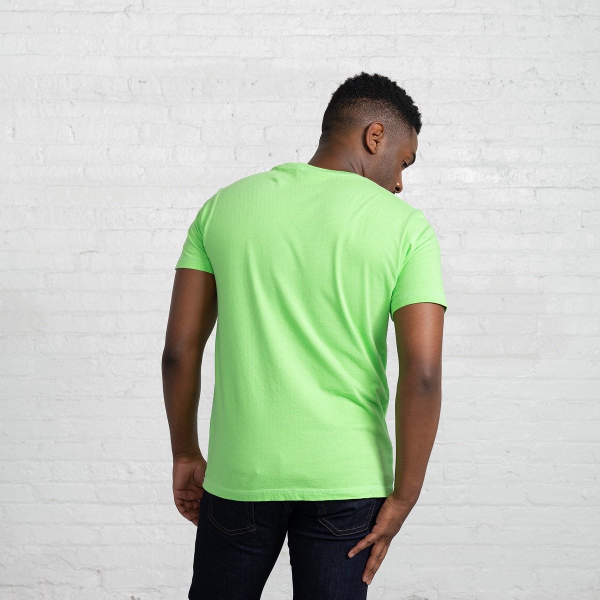 classic Color:Bright Green combed cotton men's t-shirts