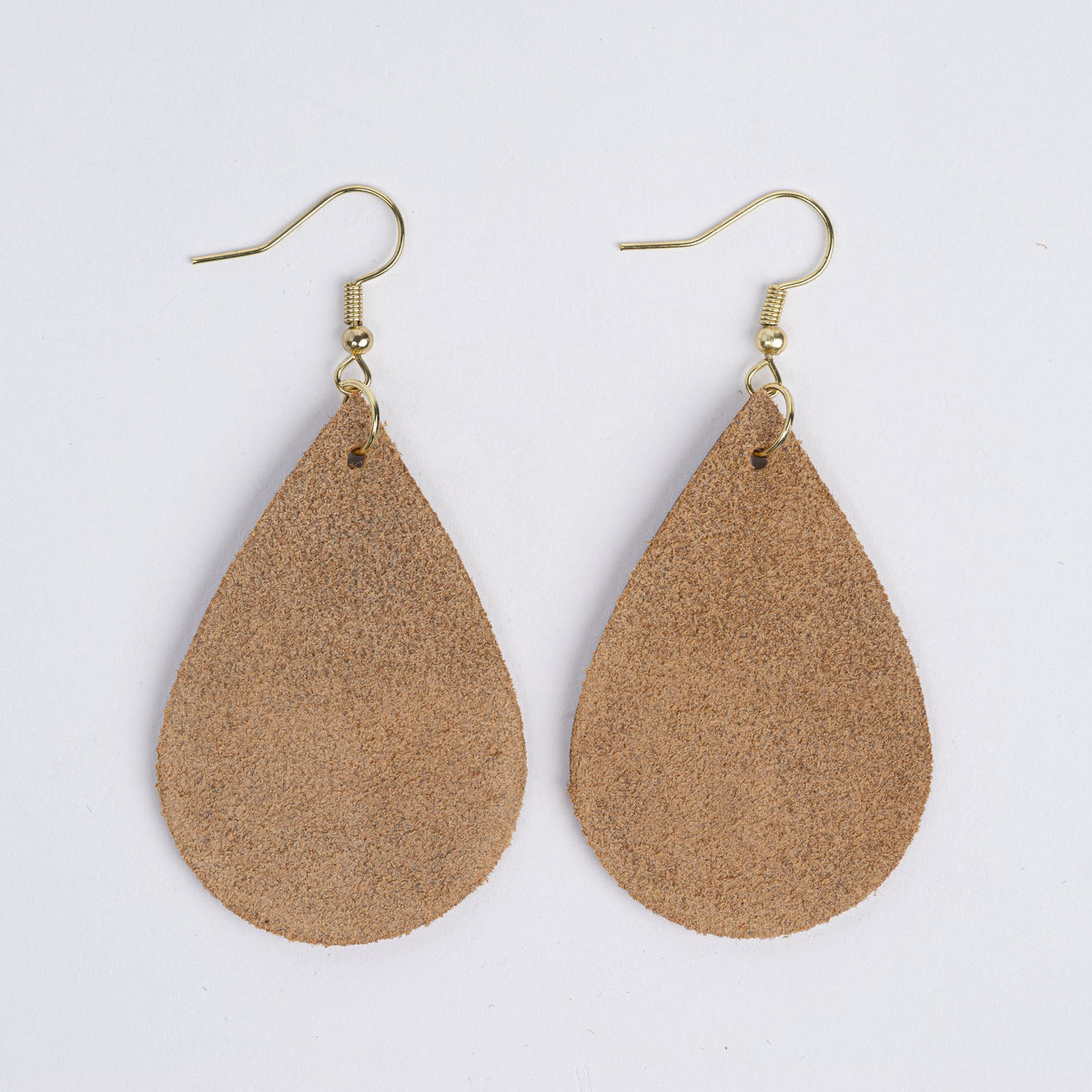 Color:Light Brown Horween Leather Earrings