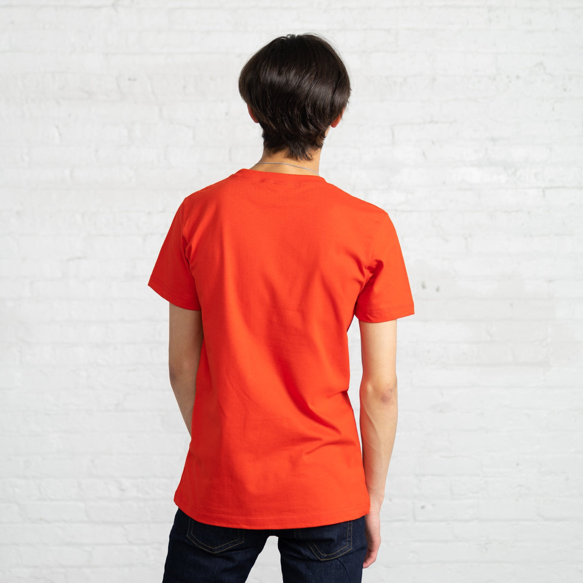 Fitted Color:Bright Red Combed Cotton Men’s T-shirts