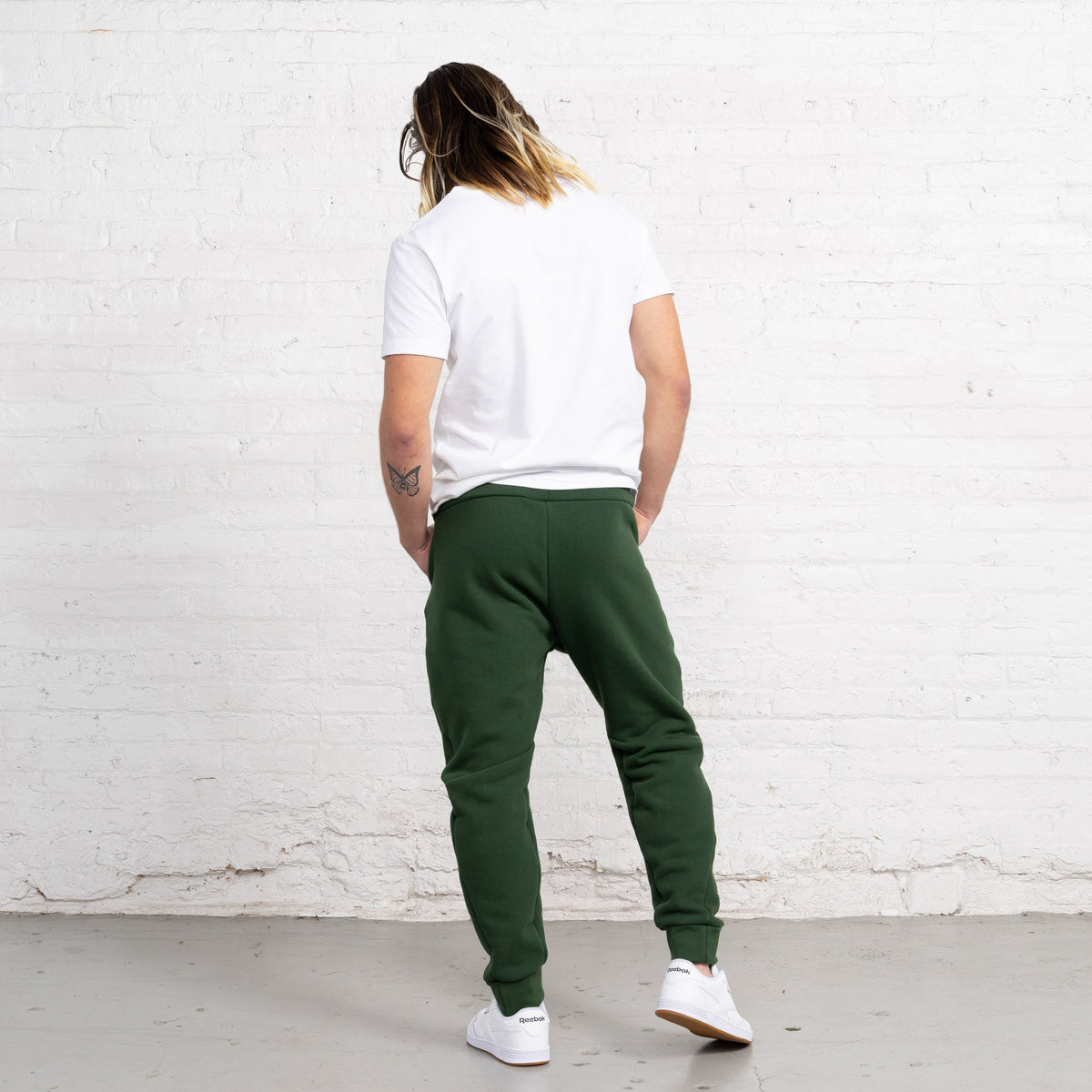 Green 3 Thread Fleece Men's Sweatpants New