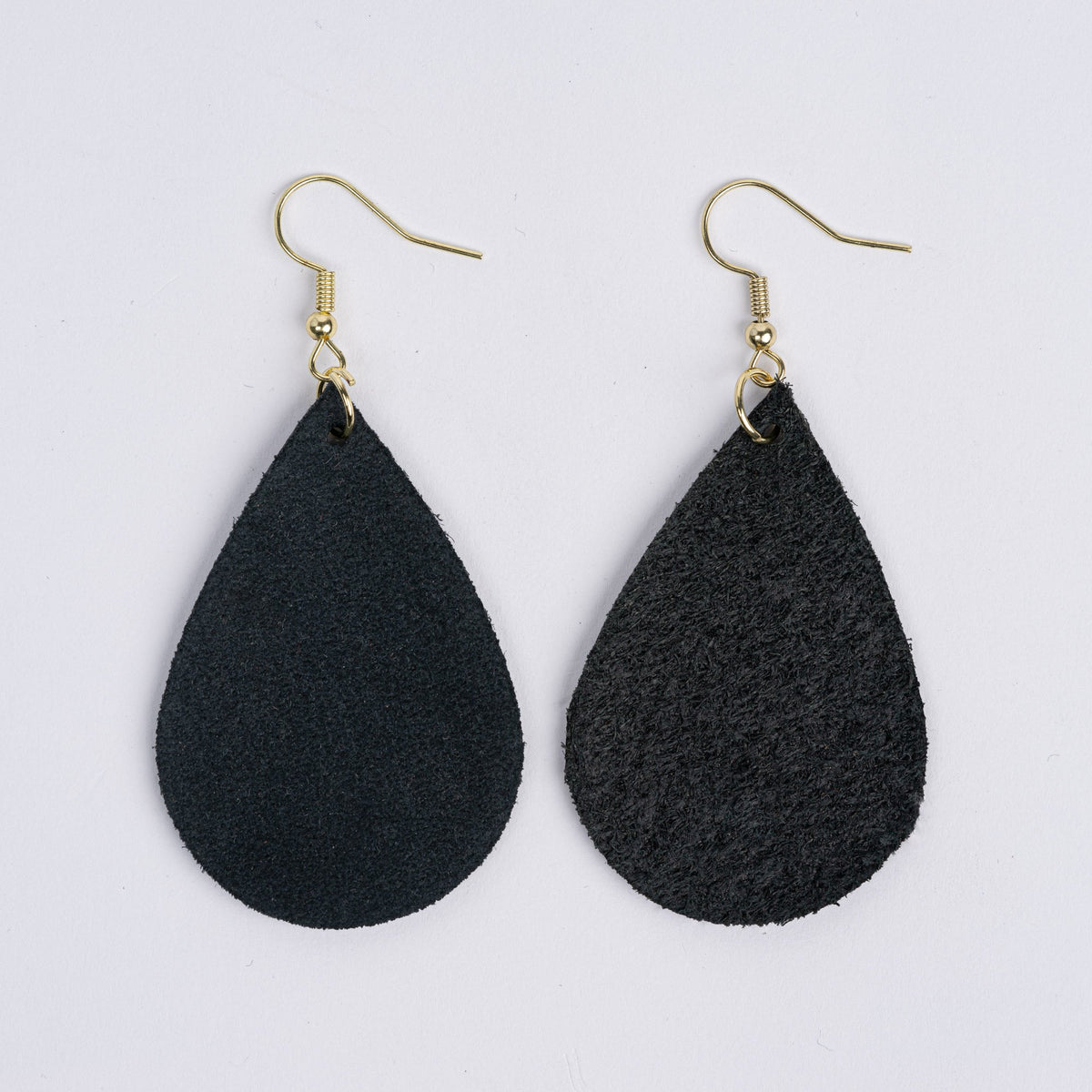 Color:Black Horween Leather Earrings