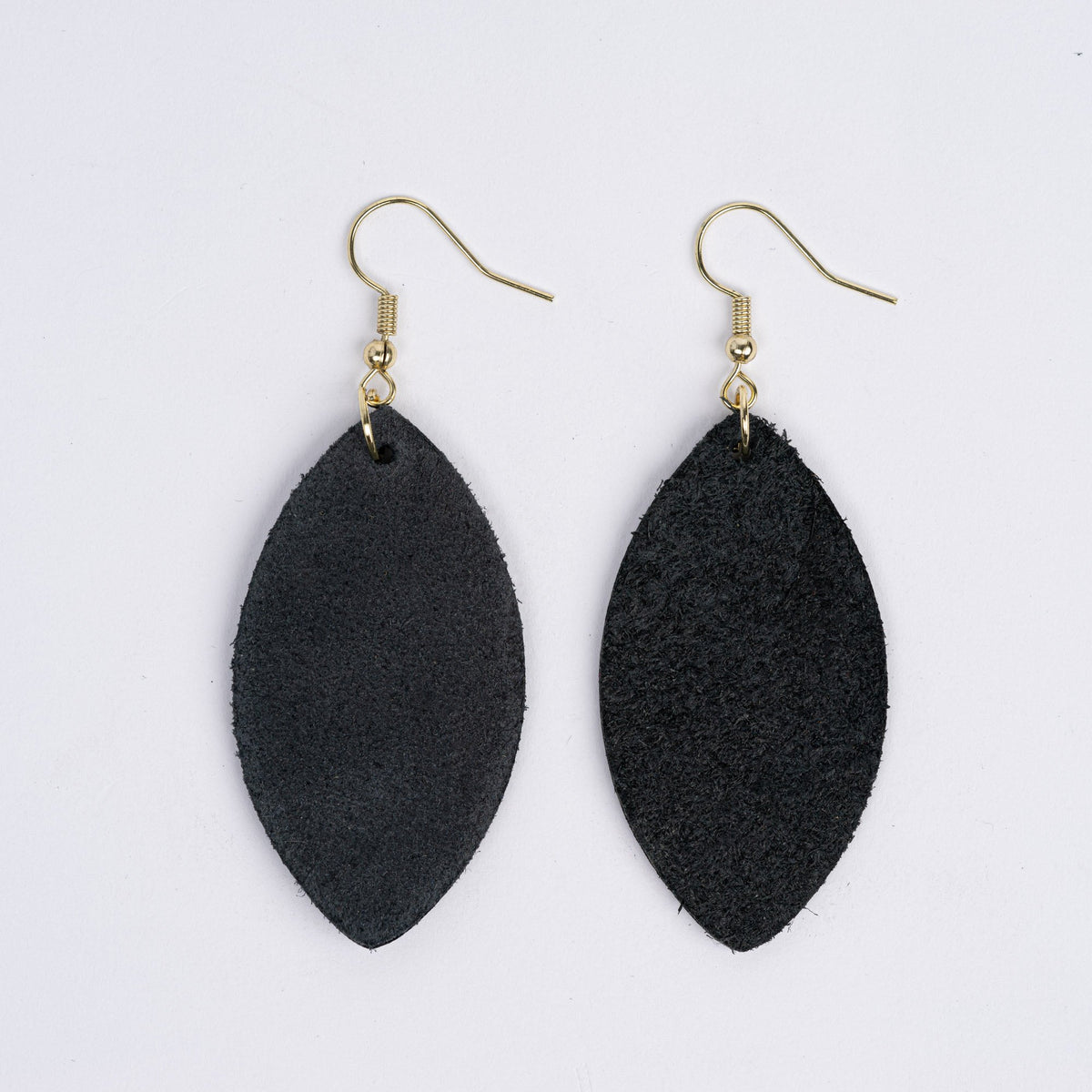 Color:Black Horween Leather Earrings