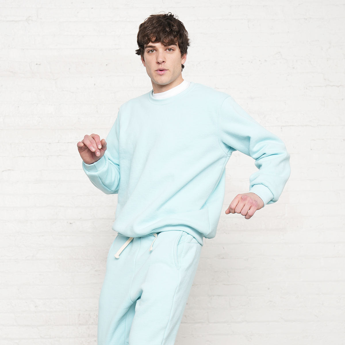 Ribbed cuff and sleeve detail on the sweatshirt