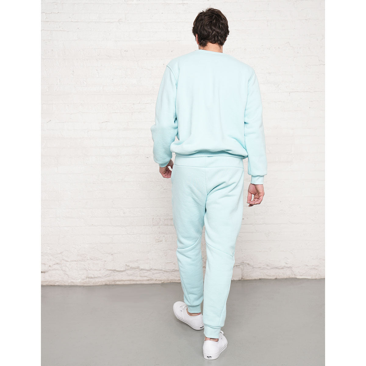 Sweatshirt laid flat showing full length and sleeves