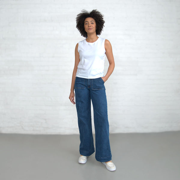 Palazzo - Light Wash Stretch