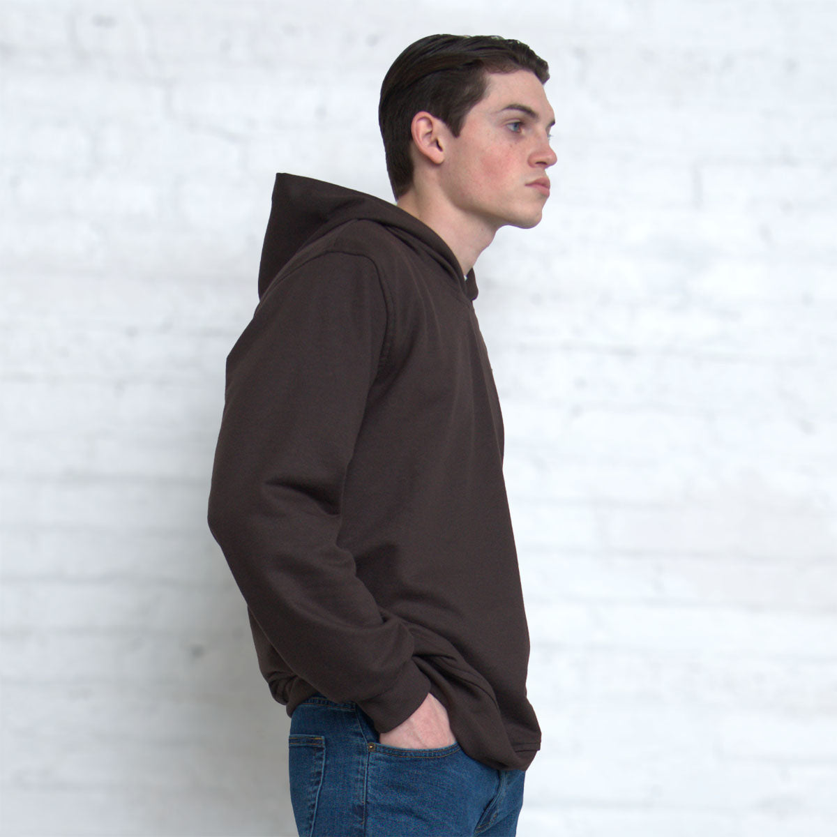 Close-up of the French terry fabric surface on the Spring Hoodie
