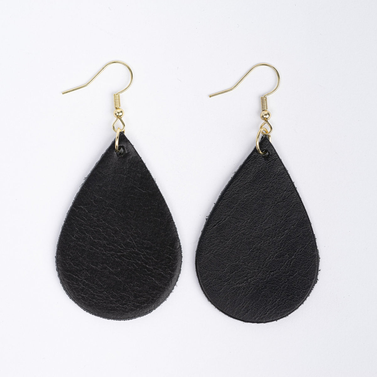 Color:Black Horween Leather Earrings