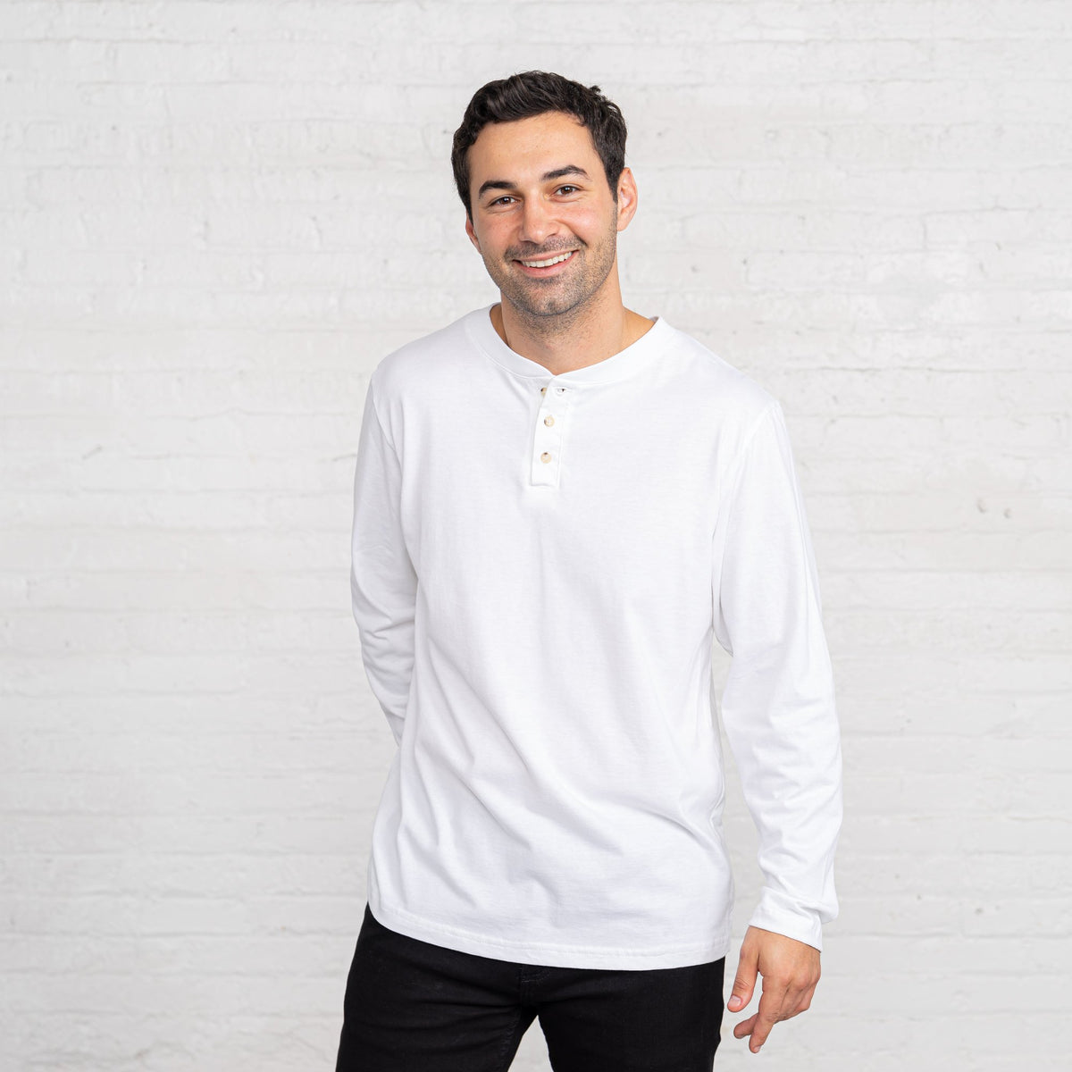 Regular Color:White Combed Cotton Henleys Mens’s Henleys