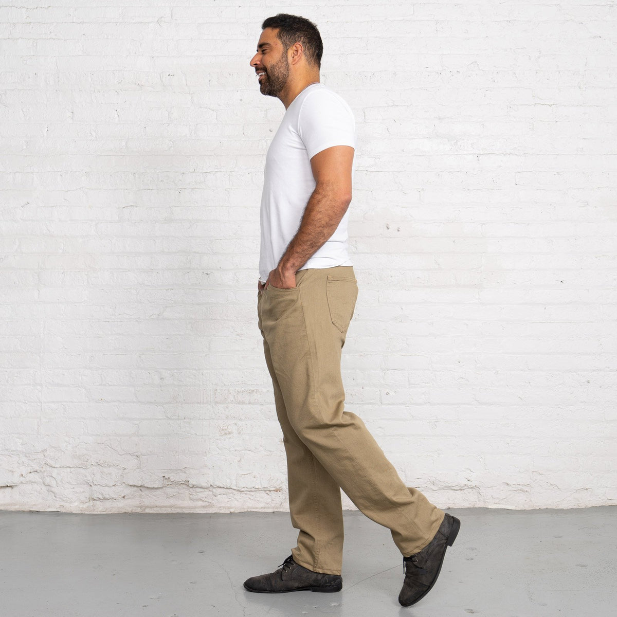 Relaxed Fit Khaki Stretch Denim New
